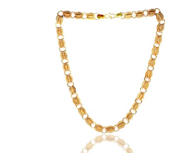 KRIMO Stylish Golden Chain Fashionable Round Fisher Gold Plated Chain Brass Chain Gold-plated Plated Brass Chain-10044 Gold-plated Plated Metal Chain
