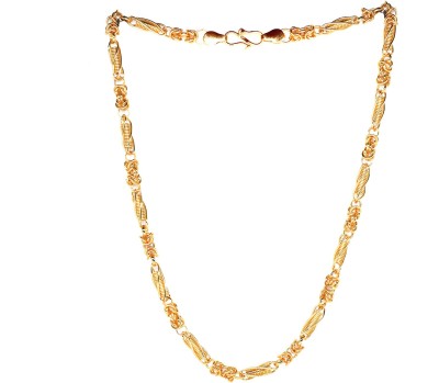 SHANKH-KRIVA Stylish Golden Chain Fashionable Round Fisher Gold Plated Chain Brass Chain Gold-plated Plated Brass Chain-10079 Gold-plated Plated Metal Chain