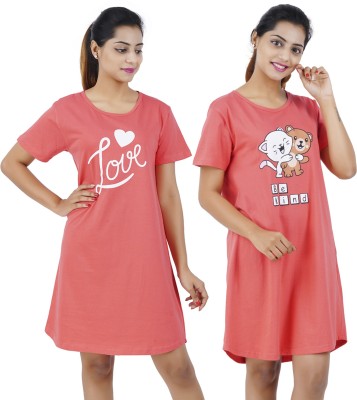 Buy That Trendz Women Nightshirts(Red, Red)