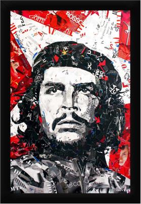 Braj Art Gallery Che Guevara Retro Photo Frame Digital Reprint 19.6 inch x 13.6 inch Painting(With Frame)