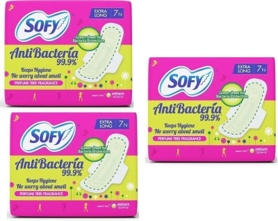 SOFY Bodyfit Antibacteria Extra Long Pads 7+7+7 Pads For Woman Sanitary Pad(Pack of 21)