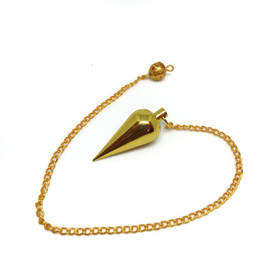 Crystals Way Pointed Brass Metal Pendulum for Crystal Therapy Healing Dowsing and Prediction Decorative Showpiece  -  23 cm(Brass, Gold)