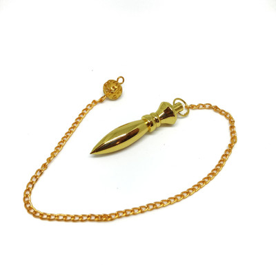 Crystals Way Egyptian Dowsing Pendulum with disc for Crystal Therapy Healing Dowsing and Prediction Decorative Showpiece  -  22 cm(Brass, Gold)