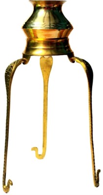 NAVYAKSH Pack of 1 Brass Lota for Puja Tripai Lota for Jalabhishek of Shivling Decorative Decorative Showpiece  -  22 cm(Brass, Gold)