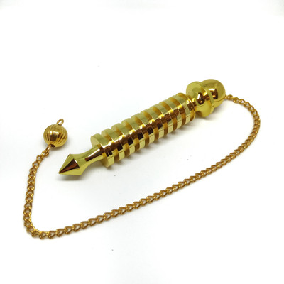 Crystals Way 9 Plate Ring Brass Metal ISIS Pendulum for Crystal Therapy Healing Dowsing and Prediction Decorative Showpiece  -  7 cm(Brass, Gold)