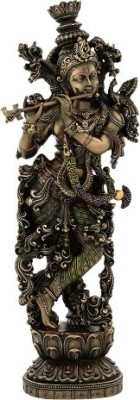 kakajiji Handicraft Cold Cast Copper Finished Lord Krishna Statue for Pooja Room I Idols for Home Decor I Idols for gift I laddu gopal murti I bronze god idols Decorative Showpiece  -  36.8 cm(Metal, Gold)