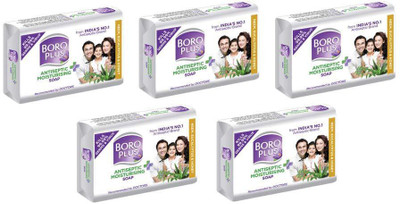 BOROPLUS Antiseptic Moisturizing Soap With Neem, Eucalyptus & Honey 125g(5 x 125 g)