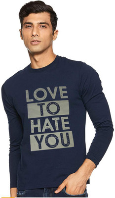 GOKUL FASHION Printed Men Round Neck Dark Blue T-Shirt