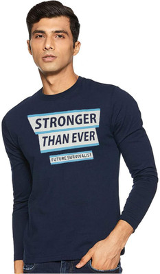 GOKUL FASHION Graphic Print Men Round Neck Dark Blue T-Shirt