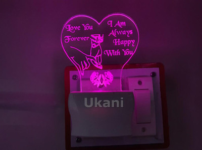 UKANI Acrylic Colour Changing 3D Illusion LED Night Lamp for Bedroom Night Lamp(10 cm, clear)