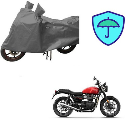RPSENTTERPR Waterproof Two Wheeler Cover for Triumph(Twin spark, Grey)