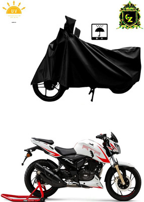 Mdstar Waterproof Two Wheeler Cover for TVS(Apache RTR 200 4V, Black)
