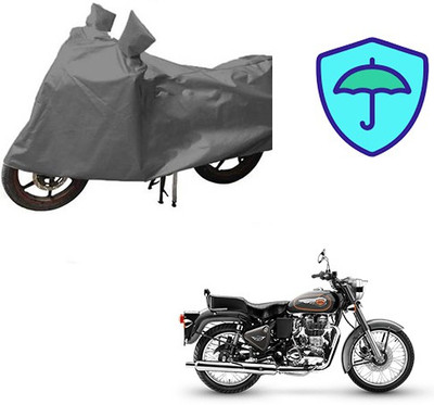 Atulit enterprises Waterproof Two Wheeler Cover for Royal Enfield(Bullet 500, Grey)