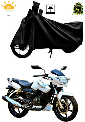 Amozkart Waterproof Two Wheeler Cover for TVS(Apache 150, Black)