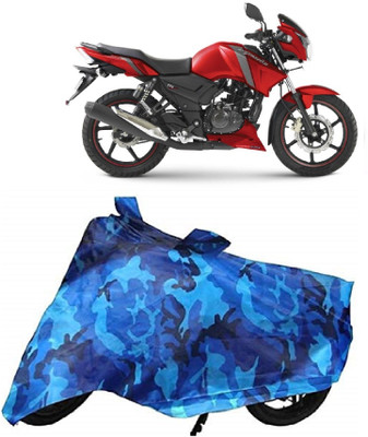BIKECOVER Two Wheeler Cover for TVS(Apache RTR 160, Blue)