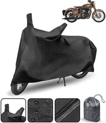 THE REAL ARV Waterproof Two Wheeler Cover for Royal Enfield(Classic 500, Black)