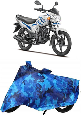 BIKECOVER Two Wheeler Cover for Suzuki(Hayate, Blue)