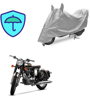 Feel heaven Two Wheeler Cover for Royal Enfield(Classic Chrome, Silver)