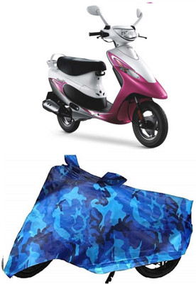 BIKECOVER Two Wheeler Cover for TVS(Scooty Pep+, Blue, Black)