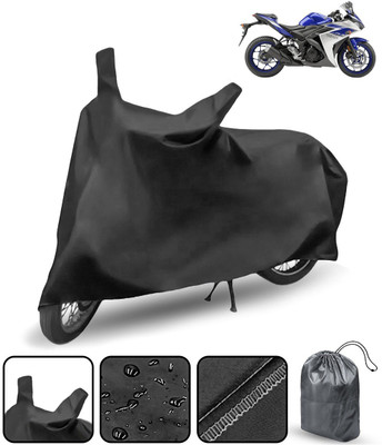 THE REAL ARV Waterproof Two Wheeler Cover for Yamaha(YZF R3, Black)