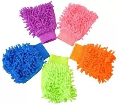 AXWee Microfiber Vehicle Washing  Hand Glove(Pack Of 5)