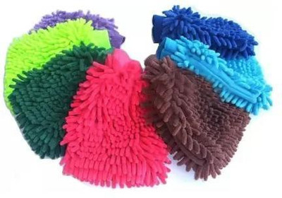 AXWee Microfiber Vehicle Washing  Hand Glove(Pack Of 7)