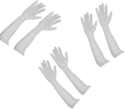 Shambhavi Cotton Arm Sleeve For Men & Women(Free, White)