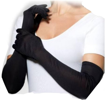 Shambhavi Cotton Arm Sleeve For Men & Women(Free, Black)