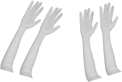 Shambhavi Cotton Arm Sleeve For Men & Women(Free, White)