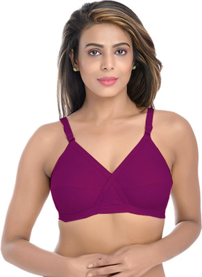 FIMS Women's Cotton T-shirt Bra Combo Fullcoverage, Pack of 1 Maroon, 30B Women Full Coverage Non Padded Bra(Maroon)