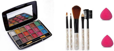 AVEU Beaut 18 Shades Eyeshadow Palate With Brush And 2 puff(8 Items in the set)