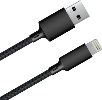 BASSPRO SERIES Lightning Cable 1 m Fast Charging & Data Sync 5A Lightning Port Cable Y42(Compatible with Smartphone, Mobile, Phone, Tab, Pad, Black, One Cable)