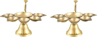 NAVYAKSH Pack of 2 Diya Brass (Pack of 2) Table Diya Set(Height: 3 inch)