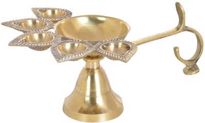 NAVYAKSH Kuber Deep And Naag Ghanti - Combo Brass Brass (Pack of 2) Table Diya(Height: 2.4 inch)