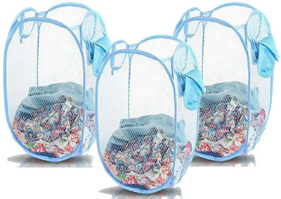 Kitchwish 20 L Blue Laundry Basket(Nylon)