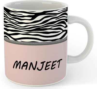 P89M MANJEET Name Ceramic Coffe (330 Ml) Ceramic Coffee Mug(330 ml)