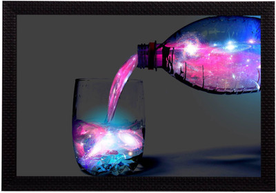 Darsh Craft Colorful Bottle and Glass Photo Frame Digital Reprint 8 inch x 10 inch Painting(With Frame)
