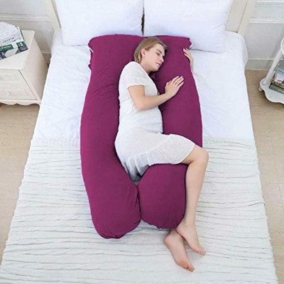 SIE STORE Microfibre Solid Pregnancy Pillow Pack of 1(WINE)