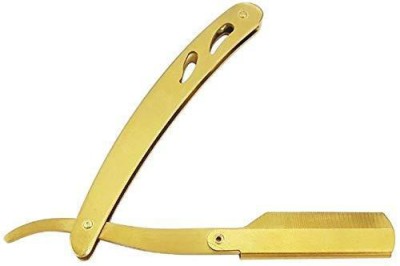 Stylazo MADE IN DUBAI- (Matte Golden) Straight Edge Barber Folding Shaving Razor Matte Golden Folding Straight Razor Stainless Steel Gold