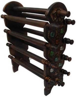 Wellwood Mart 8 Rod Bangle Stand Decorative Showpiece - 38 cm (Wood, Brown) Decorative Showpiece  -  12 cm(Wood, Brown)
