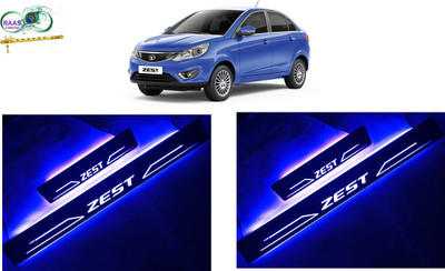 RAAS COLLECTION Designer car Led door sill plates/illuminated scuff plates/led footsteps/led kicking plates with Black Base and Blue LED (Set of 4 pc) Door Sill Plate