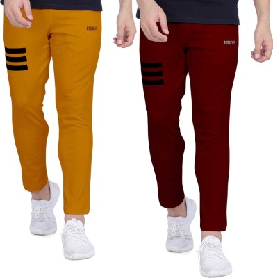 R RIDACHY Striped Men Red, Yellow Track Pants