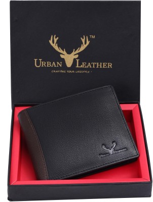 URBAN LEATHER Men Formal Black Genuine Leather Wallet(8 Card Slots)