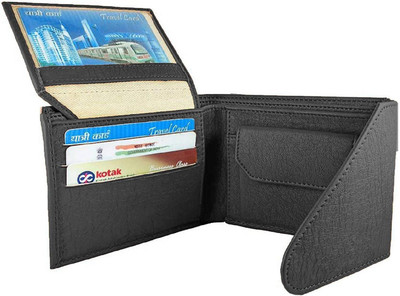 Xlivo Men Casual Black Artificial Leather Wallet(3 Card Slots)