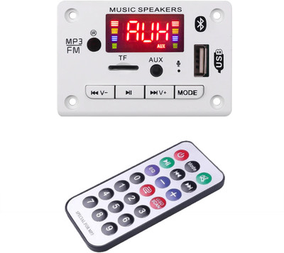 Gadget Hero's Audio Player MP3 Decoder Board 12V Module With Remote. FM, USB & Bluetooth Connectivity. AM6 White MP3 Player(White, 1 Display)