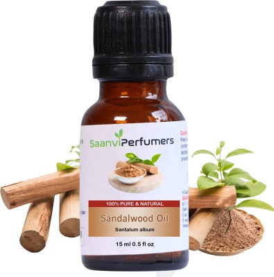 Saanvi perfumers Sandalwood Essential Oil | Sandalwood Oil 15ml For Healthy Skin, Face, Hair Care, Relaxing Aromatherapy, Soaps, Candles & Massage(15 ml)