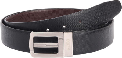 AZIBO Men Casual, Party, Formal, Evening Black, Brown Artificial Leather, Texas Leatherite Reversible Belt