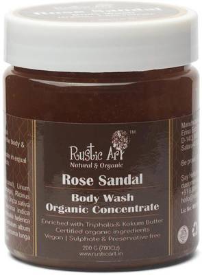 RUSTIC ART Organic Rose Sandal Body Wash Concentrate  (200 g)