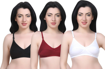 Sexy Bust Women Minimizer Non Padded Bra(White, Maroon, Black)