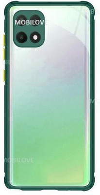 MOBILOVE Back Cover for Oppo A15 | Miqilin Series Shock Proof Smooth Silicone Hard Bumper Back Case Cover(Green, Camera Bump Protector, Pack of: 1)
